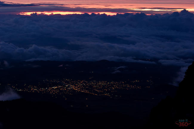 The town of Volcan, Panama at Night